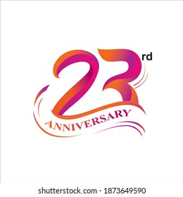 23rd anniversary logo vector design