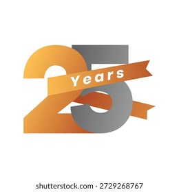 Vetor do 23º Aniversário: Design de Número e Fita Elegante para Aniversário Corporativo, Celebração de Eventos e Ocasiões Especiais com Detalhes Elegantes