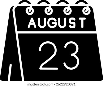 23rd of August Line vector Icon Design