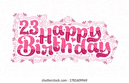 23e Joyeux Anniversaire Lettrage 23 Ans Image Vectorielle De Stock Libre De Droits