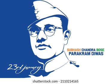  23. Januar, Parakram Diwas Nation Hero und Freedom Fighter Subhash Chandra Bose Pride von Indien