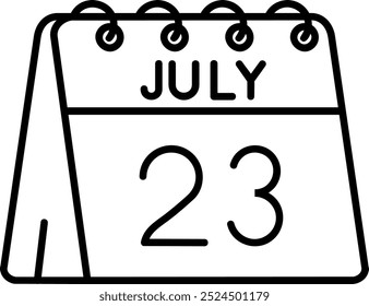 23. Juli Linie Vektor Icon Design