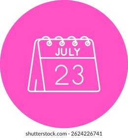 23 de julio Línea Vector Icon Design
