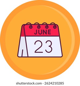 23rd of June Line vector Icon Design