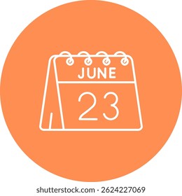 23 de junio Línea Vector Icon Design