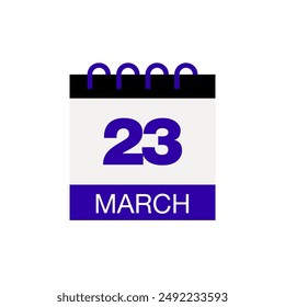 23rd march calendar date icon vector eps
