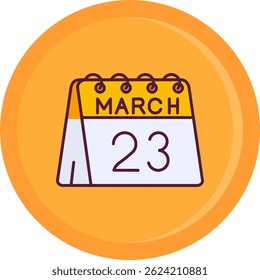 23 de marzo Línea Vector Icon Design