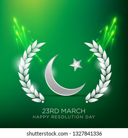 23rd of march Pakistan Day Celebration vector illustration - Vector with English Typography