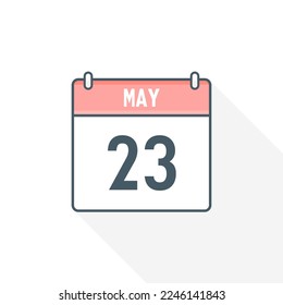 23rd May calendar icon. May 23 calendar Date Month icon vector illustrator