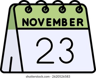 23rd of November Line vector Icon Design