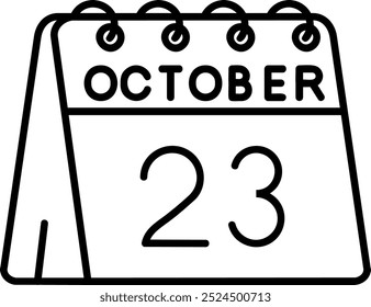 23. Oktober Line Vektor Icon Design