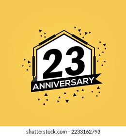 23rd years anniversary logo, vector design birthday celebration with geometric isolated design.