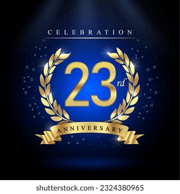 23rd years celebration anniversary logo vector isolated on dark blue background