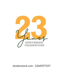 23th anniversary celebration logo design. Vector Eps10
