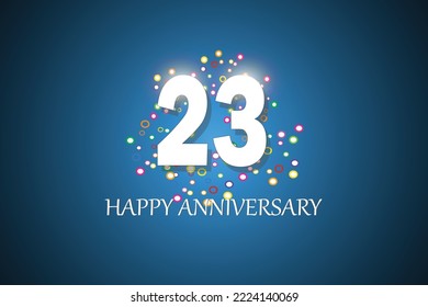 23th anniversary on blue background
