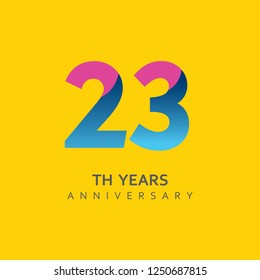 23th Year Anniversary Vector Template Design Illustration.