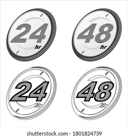 24 and 48 hours logo design suitable for your service business label 