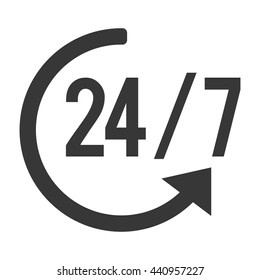 24 7 with arrow icon