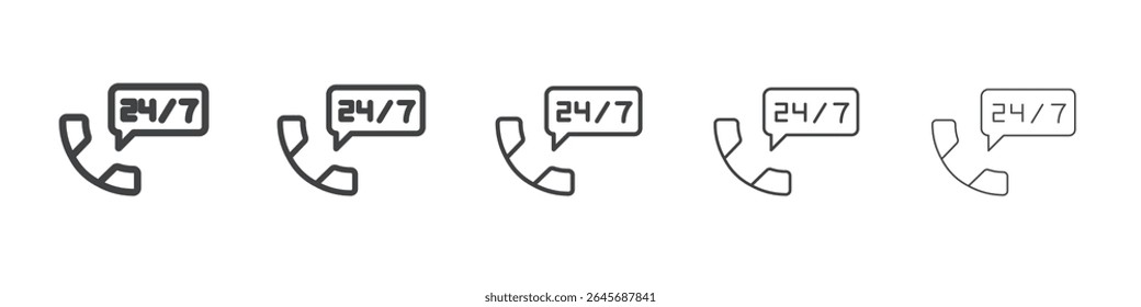 24 7 call icon simple illustration logo art