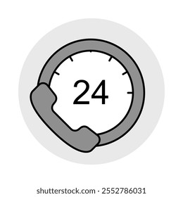 24 7 Asistencia al cliente – Auriculares con reloj que representan la asistencia durante todo el día