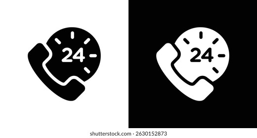 24 7 Concepto de icono de servicios de llamadas de emergencia, Ilustración vectorial