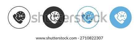 24 7 Emergency call services icon. Graphic icon design template