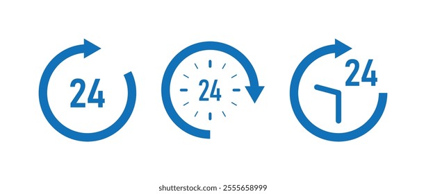 24 7 emergency everyday open service icon vector eps file