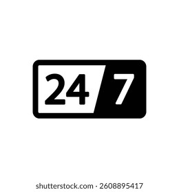 24 7  hours  -  vector icon service symbol 