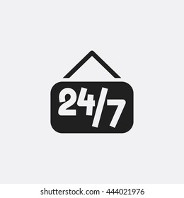 24 7 icon illustration isolated vector sign symbol