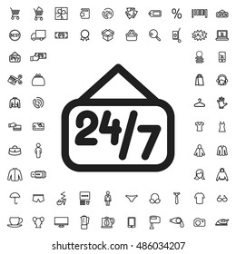 24 7 icon illustration isolated vector sign symbol