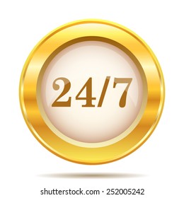 24 7 icon. Internet button on white background. EPS10 vector. 