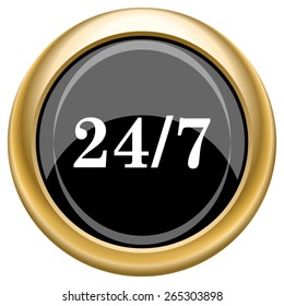 24 7 icon. Internet button on white  background. EPS10 Vector. 