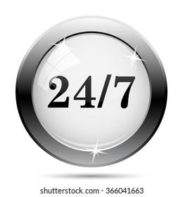 24 7 icon. Internet button on white background. EPS10 vector.
