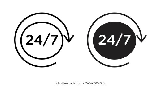 24 7 Icono Diseño de logotipo Ilustración de Plantilla de Vector