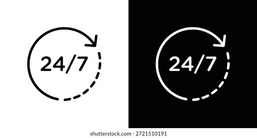 24 7 icon logo element. Vector illustration. EPS10