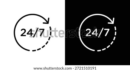 24 7 icon logo element. Vector illustration. EPS10