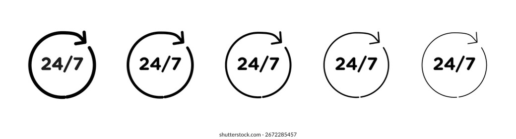 24 7 icon for mobile concept and web design.
