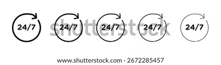 24 7 icon for mobile concept and web design.