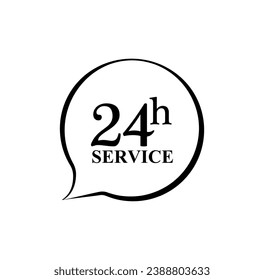24 7 icon on white background
