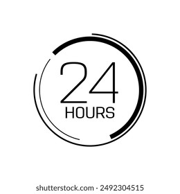 24 7 icon on white background