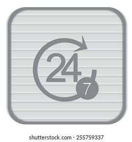 24 7 icon. open 24 hours a day and 7 days a week icons