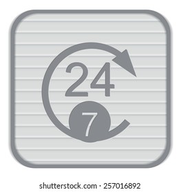 24 7 icon. open 24 hours a day and 7 days a week icons