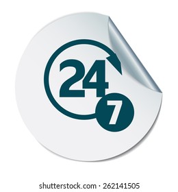 24 7 icon. open 24 hours a day and 7 days a week icons