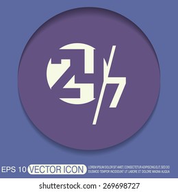 24 7 icon. open 24 hours a day and 7 days a week icons