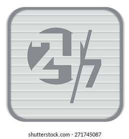 24 7 icon. open 24 hours a day and 7 days a week icons
