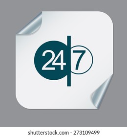 24 7 icon. open 24 hours a day and 7 days a week icons