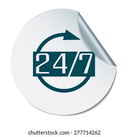 24 7 icon. open 24 hours a day and 7 days a week icons