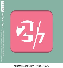 24 7 icon. open 24 hours a day and 7 days a week icons