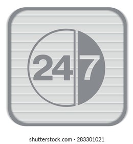 24 7 icon. open 24 hours a day and 7 days a week icons