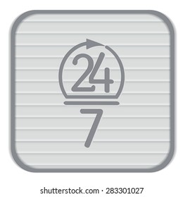 24 7 icon. open 24 hours a day and 7 days a week icons
